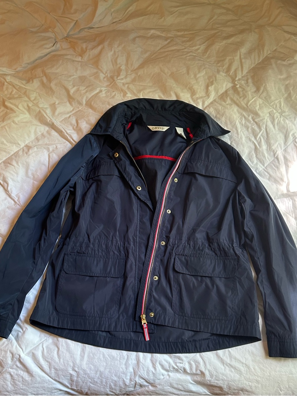 Orvis Navy Jacket with Red-Trim Zip